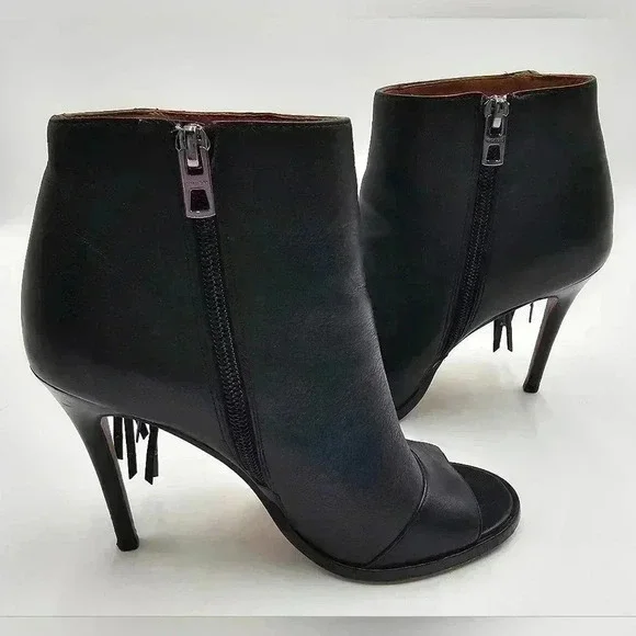 Coach Lolita Black Leather Bootie with Fringe Womens Size 6 - Picture 4 of 12